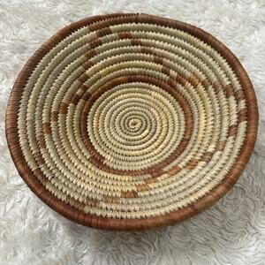 Handmade African Coil Weave Basket Bowl Tray Approx 8 1/2" Wall Art